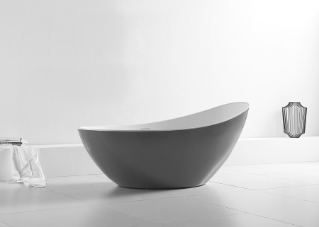 Акриловая ванна (184х79) ABBER AB9233G без гидромассажа, Серый