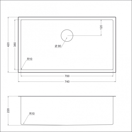 Кухонная мойка (74х42) EMAR EMB-133 PVD Nano Dark снят с производства