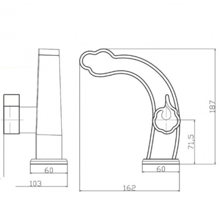 Смеситель для раковины, античная бронза Zorg A 10129 BR
