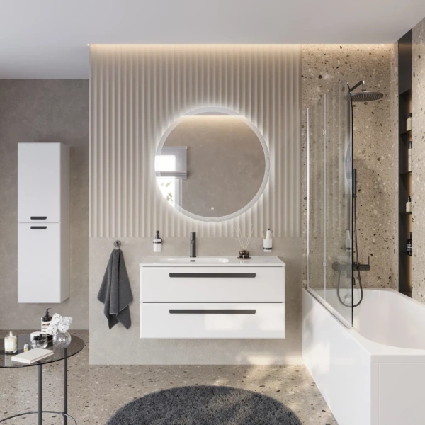 Тумба под раковину Cezares ECO-CER-N-1000-2C-SO-BL-L Bianco Lucido без ручек