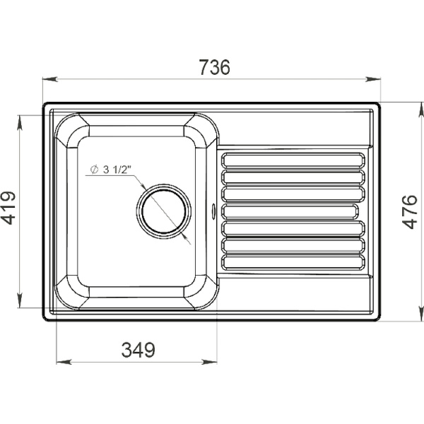 Кухонная мойка GranFest Quartz 78, 78 серый
