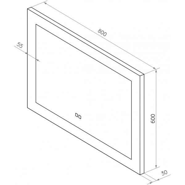 Зеркало с подсветкой и функцией антизапотевания Art&Max SOLI AM-Sol-800-600-DS-F-H