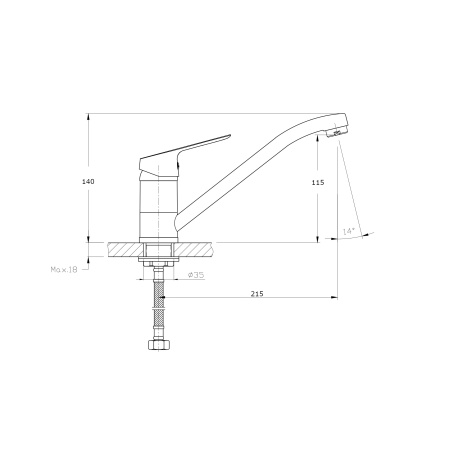 Смеситель для кухонной мойки RUSH Yell YE5735-25