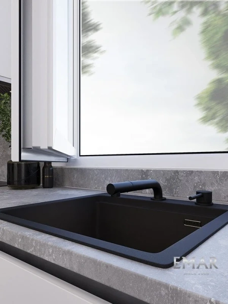 Смеситель для кухни EMAR ЕС - 7027 Black