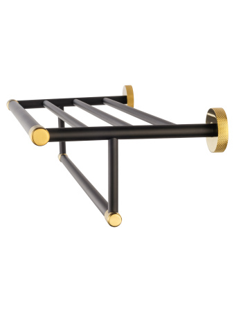 Полотенцедержатель с полкой WONZON & WOGHAND MAJESTIC, черный/золото WW-9281