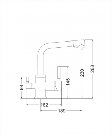 Смеситель для кухни EMAR ECB - 3003N PVD dark