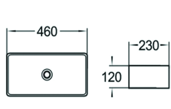Раковина накладная (46х23) SantiLine SL-1100