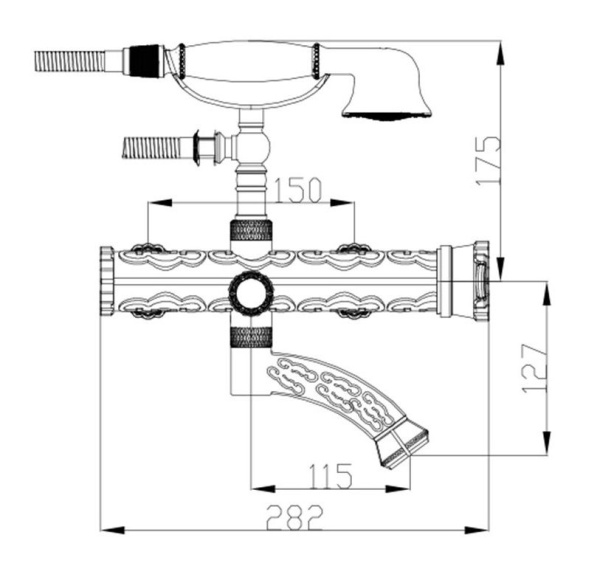 Cмеситель для ванны Zorg A 100W-SL Cмеситель для ванны Zorg A 100W-SL