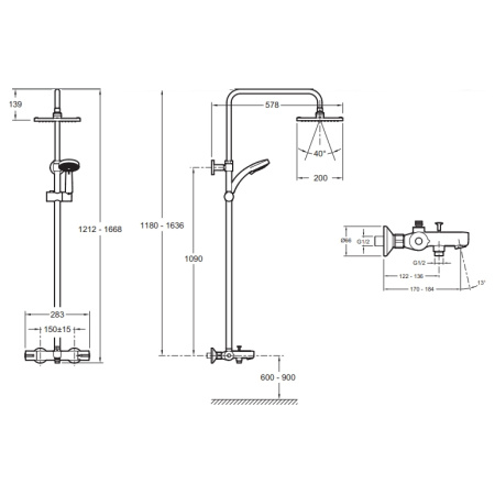 Душевая система с изливом Jacob Delafon July E78192-CP