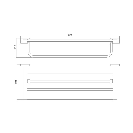 Полка для полотенец Belz  B90224, хром