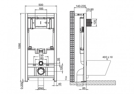 Комплект унитаза с инсталляцией BelBagno BB064CHR/BB2111SC/BB002-80/BB007-PR-NERO.M