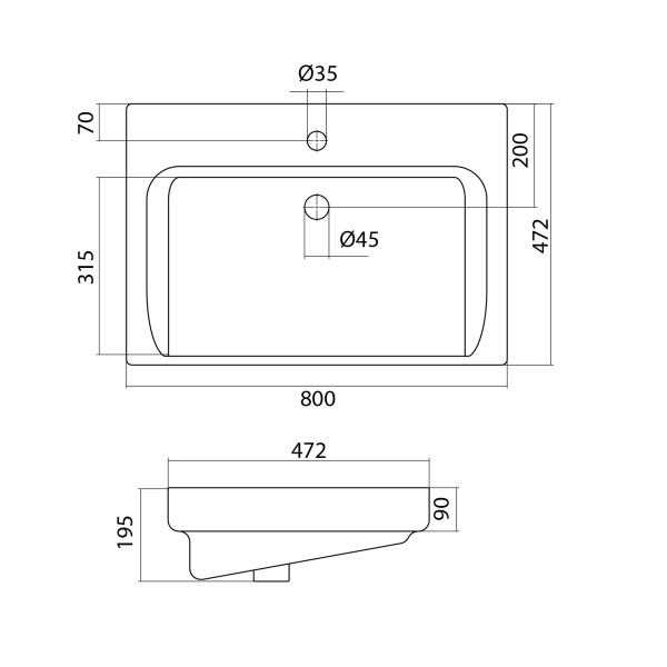 Раковина подвесная (80х47,2) Santek Тигода 80 1WH302084