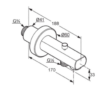 Излив для ванны Kludi Zenta 1350105