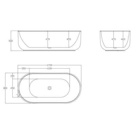 Акриловая ванна (170x80) BelBagno BB401-1700-800