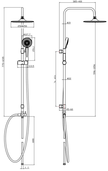 Душевая стойка Cersanit NENO 63477