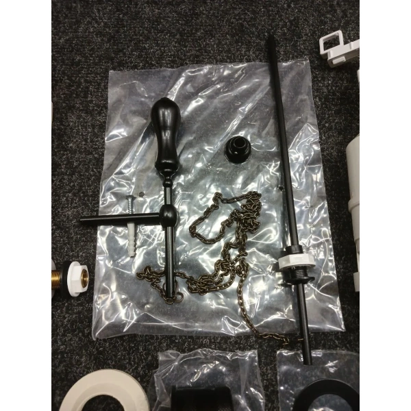 Механизм слива для высокого бачка Kerasan The New Yorker 759231 с цепочкой, ручка черная матовая