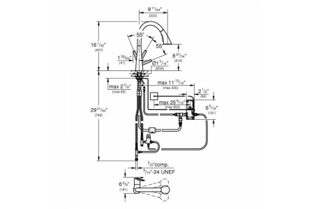 Смеситель для мойки GROHE Zedra 30219 002 (30219002) хром