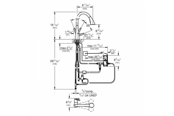 Смеситель для мойки GROHE Zedra 30219 002 (30219002) хром