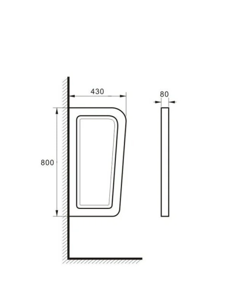 Перегородка для писсуара SantiLine SL-6007 Перегородка для писсуара SantiLine SL-6007