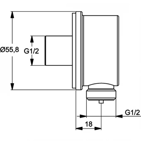 Подключение для шланга Ideal Standard IdealRain B9448AA хром