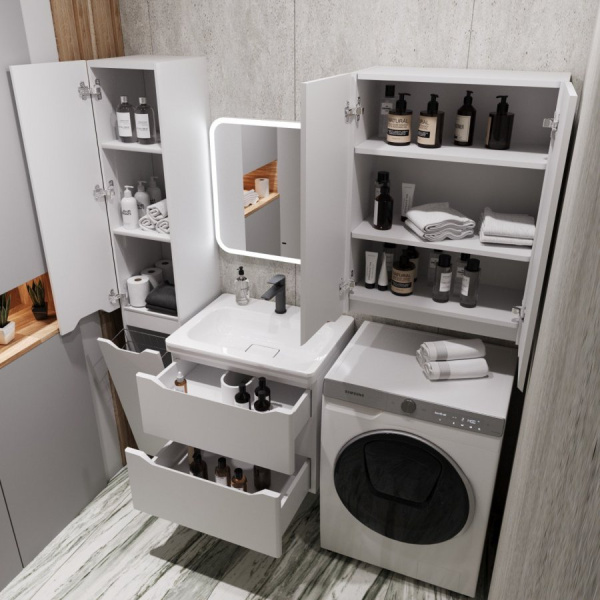 Тумба под раковину Style Line Марелла 60 Люкс Plus СС-00002404 белый матовый