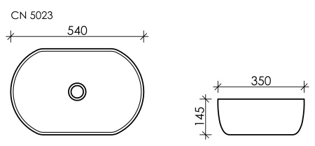 Раковина накладная (54х35) Ceramica Nova ELEMENT CN5023