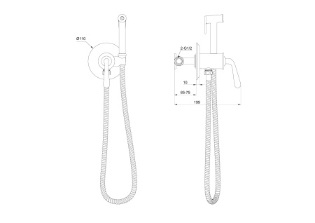 Смеситель с гигиеническим душем встраиваемый WONZON & WOGHAND STEAM, темный графит WW-88829008-BGM