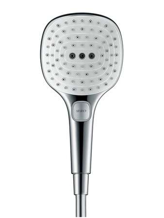 Душевой гарнитур с мыльницей Hansgrohe Raindance Select 120 3jet EcoSmart 26623400 белый/хром