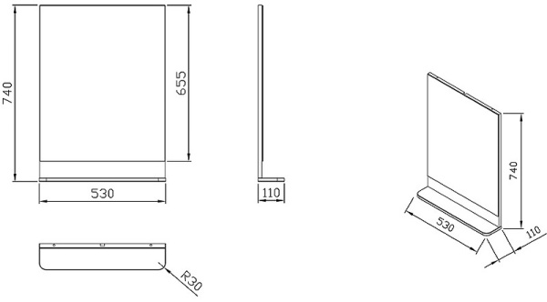 Зеркало Ravak Be Happy II 55 X000001099