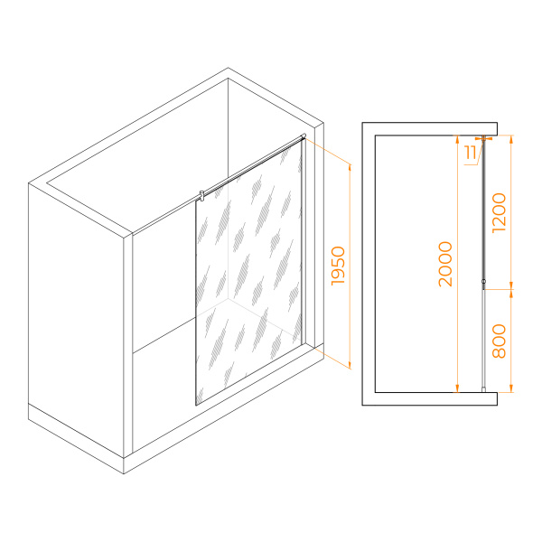 Душевая перегородка 120 см RGW WA-033 Walk In 351003312-21 матовое