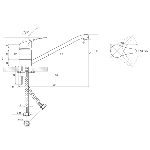 Смеситель для кухни Славен Прораб  П СЛ-ОД-П20