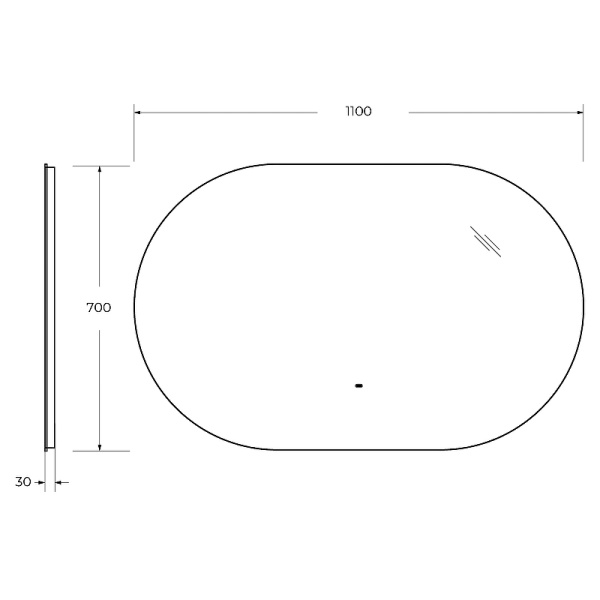 Зеркало (110х70) Cezares CZR-SPC-VAGUE-1100-700-MOV