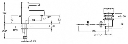Смеситель для раковины Jacob Delafon Cuff E37301-CP
