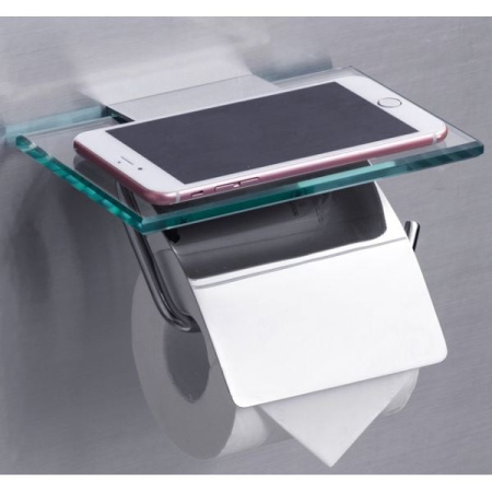 Держатель туалетной бумаги с полкой RUSH Edge ED77131