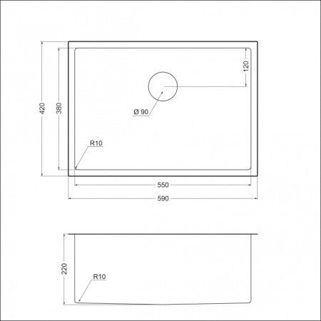 Кухонная мойка (59х42) EMAR EMB-132 PVD Nano Satine