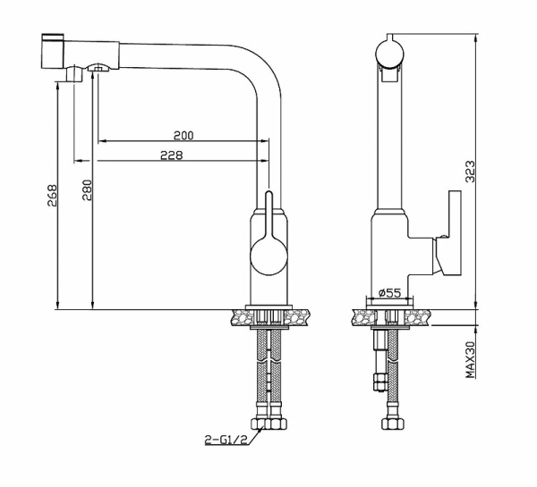 Смеситель для кухни ESKO K23 K23