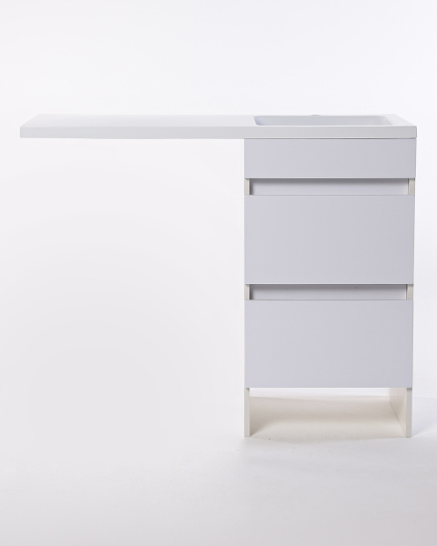 Тумба напольная с правой раковиной 110 см под стиральную машину Orange Sistema ST-110TUW+RAR белый