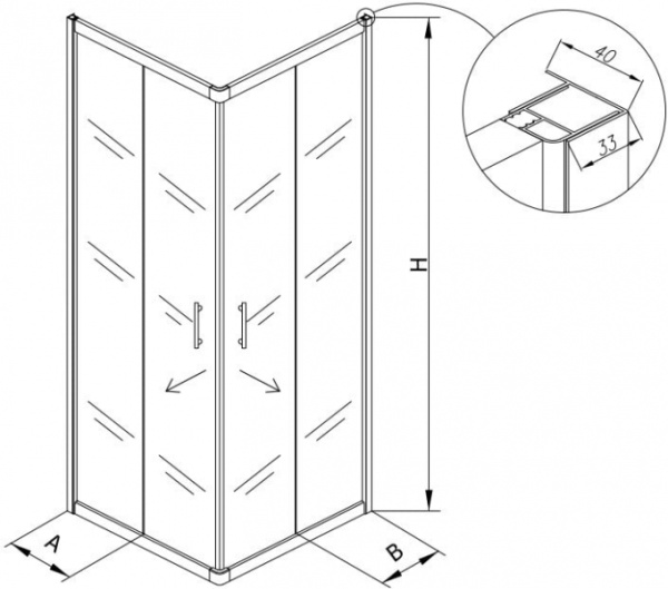 Душевой уголок Kolpa-San Q line TKK 100