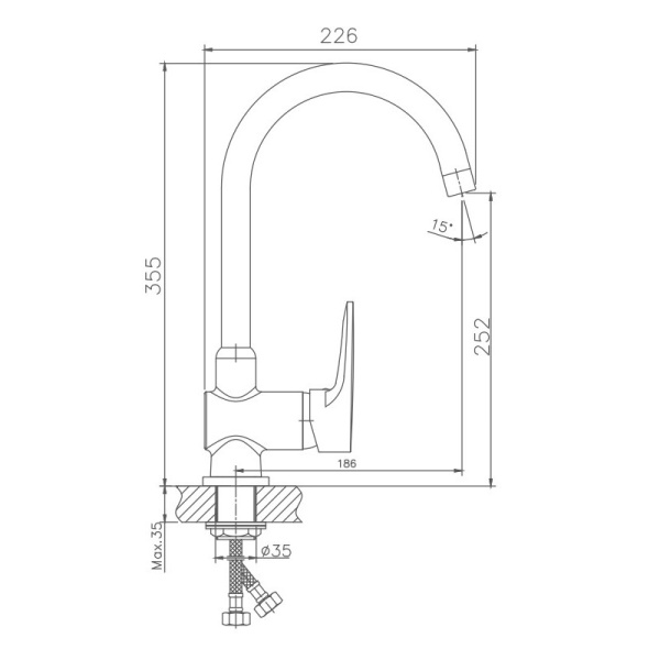 Смеситель для кухни Haiba HB4068