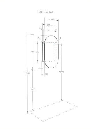 Зеркальный шкаф Aquaton Оливия 1A254502OL010