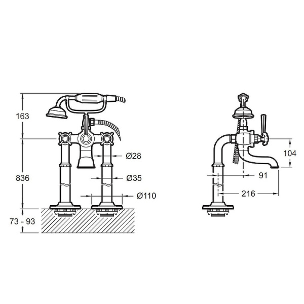 Смеситель для ванны Jacob Delafon Cleo 1889 E24314-CP