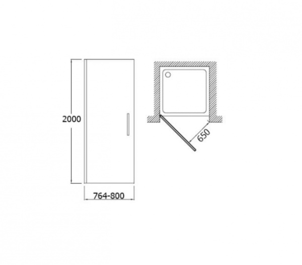 Душевая дверь Jacob Delafon Contra E22T80-GA