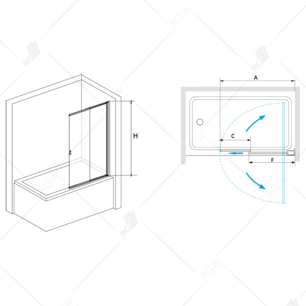 Шторка на ванну 100 см  RGW Screens SC-40 03114010-11