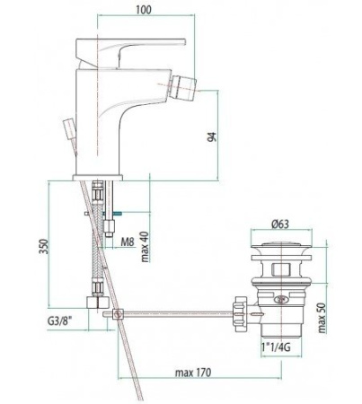 Смеситель для биде Fiore Kyma Sky 78CR6530