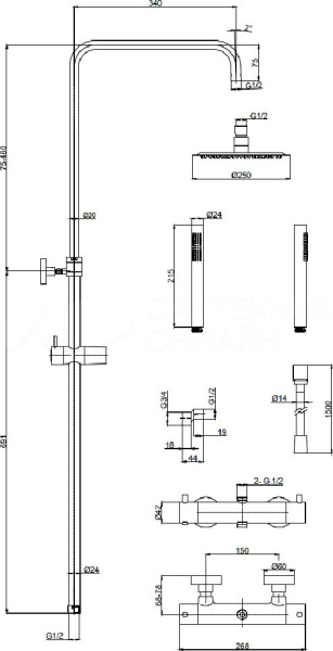 Смеситель для ванны AQUAme Siena AQM6218CR
