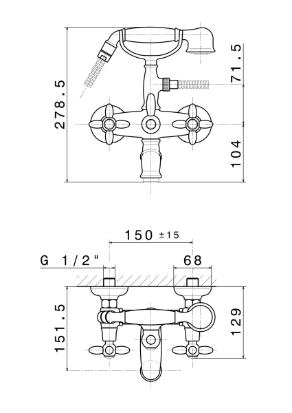 Смеситель для ванны Kerama Marazzi Muse 9135KM.31.023