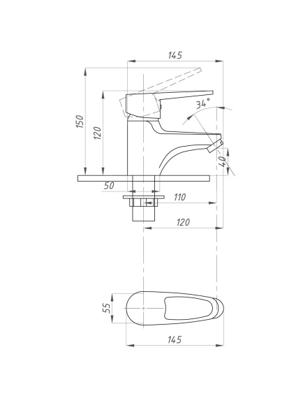 Смеситель для раковины ПСМ-Профсан  ЕВРО PSM-740-084