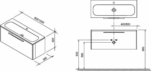 Тумба под раковину Ravak Ring SD 80 X000000767