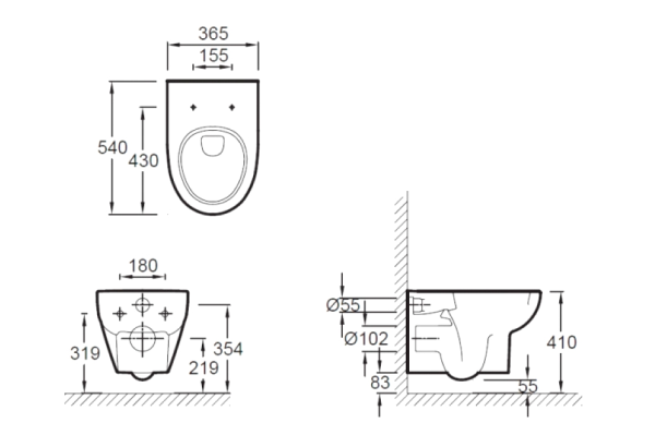 Комплект инсталляция с унитазом Jacob Delafon Odeon Up E4764-00