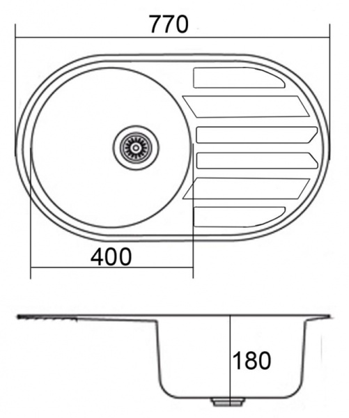 Кухонная мойка (77х50) EMAR ЕМВ-7750